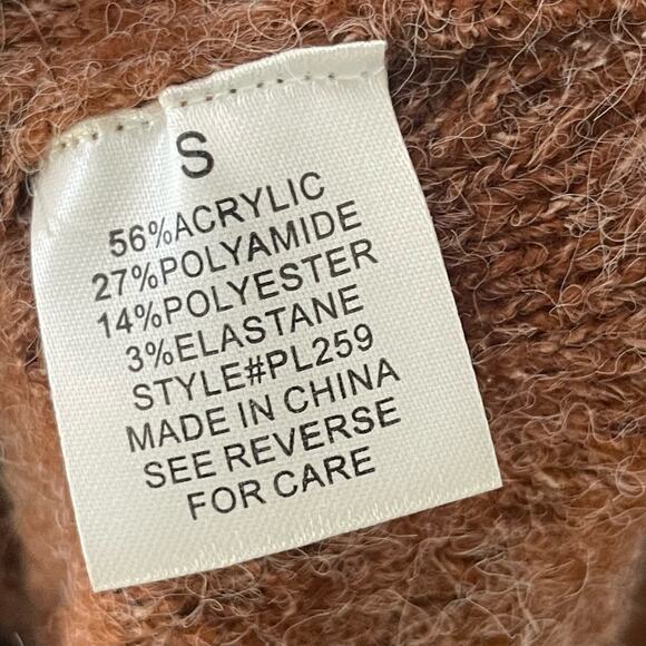 Daryl-Ann Denner by Pink Lilly Women's Size Small Rustic Brown V Neck Sweater - Picture 5 of 5